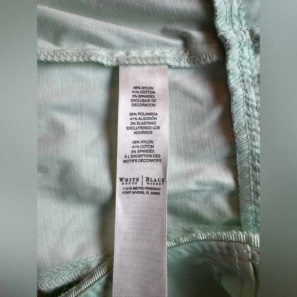 White House Black Market mint green ruffle trench jacket size small - Picture 9 of 9